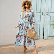 Load image into Gallery viewer, Women Maxi Dresses Sping Autumn Bohemian Casual Full Sleeve High Waist Beach Woman Chiffon Dresses Floral Vestidoes Long Dress