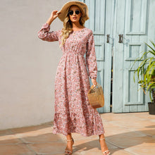 Load image into Gallery viewer, Women Maxi Dresses Sping Autumn Bohemian Casual Full Sleeve High Waist Beach Woman Chiffon Dresses Floral Vestidoes Long Dress