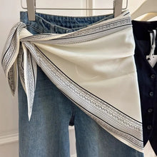 Load image into Gallery viewer, New Multi-functional Floral Triangle Scarf Matching Pants Silk Satin Waist Belt Women's Necktie Summer