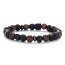 Load image into Gallery viewer, New Classic Natural Wood Beads Bracelets For Women Meditation Prayer Sliver Om Pendant Bracelet Men Wooden Yoga Jewelry