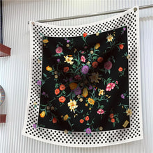 Load image into Gallery viewer, Silk Scarf Women Floral Printed Square Scarves Head Echarpes Silk Foulards Femme Wraps Beach Shawls Bandana Lady Hijabs 90CM