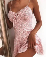Load image into Gallery viewer, Floral Print A Line Mini Dresses Sexy Lady Dating Camisole Strapless Backless Dress Boho Solid Beach Clothing