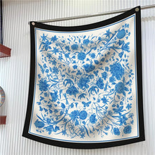 Load image into Gallery viewer, Silk Scarf Women Floral Printed Square Scarves Head Echarpes Silk Foulards Femme Wraps Beach Shawls Bandana Lady Hijabs 90CM