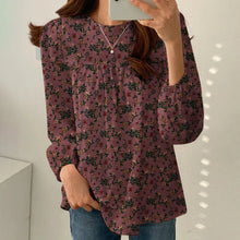 Load image into Gallery viewer, Women Floral Printed Blouse Bohemian Holiday Tops Vintage Long Sleeve Work Shirt Casual Cotton Chemise Female Blusas