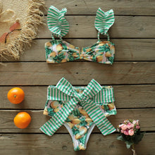 Load image into Gallery viewer, Two-Pieces Women Floral 2025 Push-Up Padded Bra Ruffles Bandage Bikini Set Swimsuit Swimwear Bathing Suit Beachwear Biquini