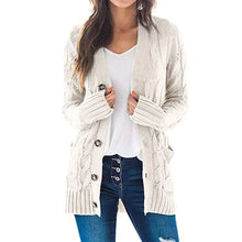 Load image into Gallery viewer, Autumn Winter Women Long Sleeve Knitted Cardigan Single Breasted Solid Color V Neck Loose Sweater Outwear Oversize S-3XL