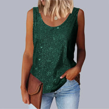 Load image into Gallery viewer, Women&#39;s Loose-Fit Round Neck Vest Polyester Fiber Metal Patch Decorative Women&#39;s Sweater