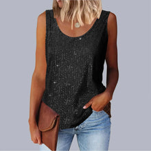 Load image into Gallery viewer, Women&#39;s Loose-Fit Round Neck Vest Polyester Fiber Metal Patch Decorative Women&#39;s Sweater