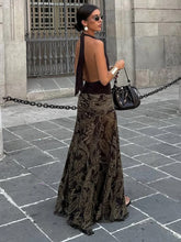 Load image into Gallery viewer, Irregular Printed Big Swing Long Skirts For Women High Waist Buttock Cover A-Line Maxi Skirt Female Vintage Bottom Clothes