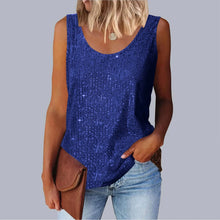 Load image into Gallery viewer, Women&#39;s Loose-Fit Round Neck Vest Polyester Fiber Metal Patch Decorative Women&#39;s Sweater