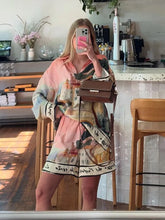 Load image into Gallery viewer, Holiday Printed Shirt Shorts Suits Women Casual Long Sleeve Lapel Button Shirt Loose Lady 2025 Summer Fashion Short Pants Set