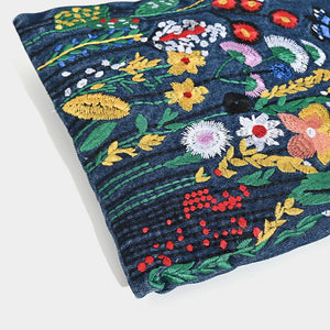 Embroidered Flowers Women Cowboy Shoulder Bag Fashion Chain Ladies Messenger Bags Denim Handbag Personality Trend Student Bag