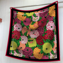 Load image into Gallery viewer, Silk Scarf Women Floral Printed Square Scarves Head Echarpes Silk Foulards Femme Wraps Beach Shawls Bandana Lady Hijabs 90CM