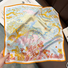Load image into Gallery viewer, 2025 New 100% Pure Silk Scarf Women Neck Hair Foulard Bandana Square Small Headband Hijab Print Poncho Scarves Pashmina
