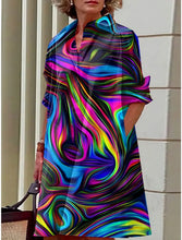 Load image into Gallery viewer, S-5Xl Summer Shirt Dress White Blue Evening Vintage Dresses Party Extra Long Women\'s Loose Gowns Only Celadon Printed Gowns