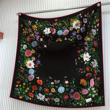 Load image into Gallery viewer, Silk Scarf Women Floral Printed Square Scarves Head Echarpes Silk Foulards Femme Wraps Beach Shawls Bandana Lady Hijabs 90CM