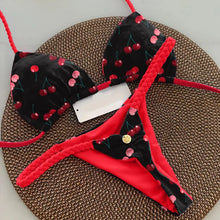 Load image into Gallery viewer, New Women&#39;s Bikini Split Print Swimwear Fashion G-string Beach Holiday