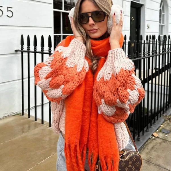 Vintage Lantern Sleeves Knitted Sweater Stripe Pattern Cropped Cardigans Aesthetic Y2k Knitwear Coat Women Autumn Outwear