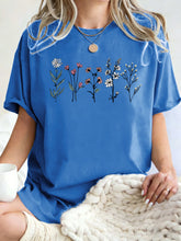 Load image into Gallery viewer, All Kinds Of Beautiful Flowers Printed T-Shirt Women Cotton Loose T Shirts All-Match Summer Clothing Comfortable Y2K Streetwear