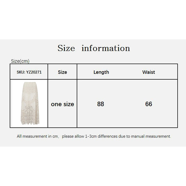 Yiiciovy Summer Lace Flower Beach Skirts Women A-line Maxi Skirt Long Crochet Boho Flowy Skirt for Beach Holiday Outfits