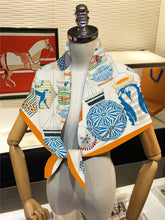 Load image into Gallery viewer, 90cm Bohemian Style Twill Silk Scarf Shawl 2024 Brand Square Scarf Women Hijab Luxury Bandana Foulard Neckerchief Head Scarves
