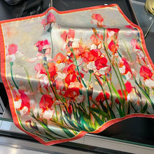 Load image into Gallery viewer, 2025 New 100% Pure Silk Scarf Women Neck Hair Foulard Bandana Square Small Headband Hijab Print Poncho Scarves Pashmina