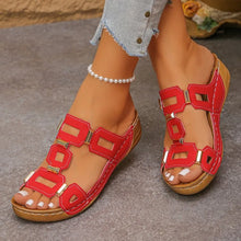 Load image into Gallery viewer, Large Size Roman Style Women's Sandals Open Toe Beach Slippers Summer Wedges Comfortable Outdoor Slip-On Shoes for Women