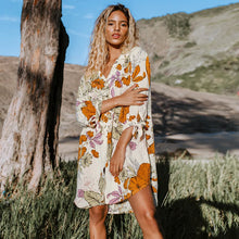 Load image into Gallery viewer, Floral Buttoned Bikini Shirt Cover Up For Woman Loose Holiday Chiffon Beach Tunic Dress 2023 Summer Midi Dress Beachwear