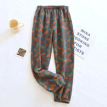 Load image into Gallery viewer, New Spring Summer Women's Pajamas 100% Cotton Crepe Pants Women's Comfortable Loose Large Leaf Home Pants Thin Bottoms