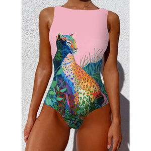 Striped Women One Piece Swimsuit High Quality Swimwear Printed Push Up Monokini Summer Bathing Suit Tropical Bodysuit Female