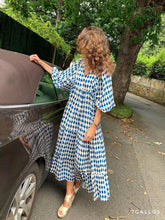 Load image into Gallery viewer, Summer Puff Sleeve Boho Maxi Dress Women Elegant 2024 Casual Floral Drawstring V-Neck Loose Holiday Beach Dresses Party Vestidos