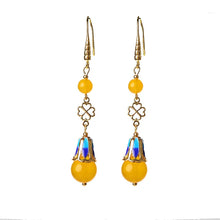 Load image into Gallery viewer, Ethnic Style Long Jade Earrings Retro Temperament Fringed Silver Earrings