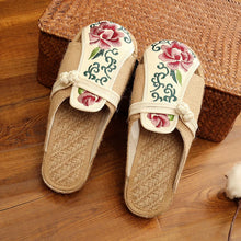 Load image into Gallery viewer, Women&#39;s Old Cloth Shoes Women&#39;s Slippers Linen Comfortable Soft Sole Home Slippers Non Slip Flat Shoes