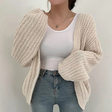 Load image into Gallery viewer, Vintage Harajuku Lantern Sleeve Women Cardigan Sweater Casual Korean Fall Streetwear Tops Coat Chic Lazy Wind Y2k Sweater