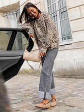 Load image into Gallery viewer, Vintage Leopard Print Single Breasted Women&#39;s Cardigan Fashion O Neck Long Sleeved Short Cardigans 2024 Casual Lady Streetwear