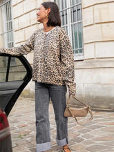 Load image into Gallery viewer, Vintage Leopard Print Single Breasted Women&#39;s Cardigan Fashion O Neck Long Sleeved Short Cardigans 2024 Casual Lady Streetwear