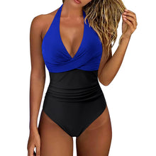 Load image into Gallery viewer, Women One Piece Set Swimsuit Print  Backless Puch Up Solid Sexy Women&#39;s Swimwear Bandage Ruched Female Bathing Suit Beachwear