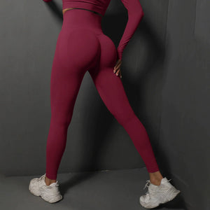 Women Yoga Leggings Hips Lifting Gym Leggings Seamless Sport Pants High Waist Fitness Leggings Bubble Butt Workout Running Pants