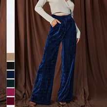 Load image into Gallery viewer, French Temperament Commuter Pants Gold Velvet Drape Wide-leg Pants Loose Casual Pants