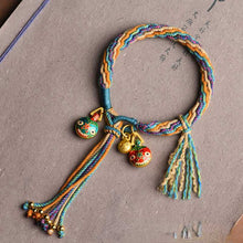 Load image into Gallery viewer, Handwoven Tibetan Style Cotton Rope Reincarnation Jewelry Bracelet Swallowing Gold Beast Hand Rope Bracelet
