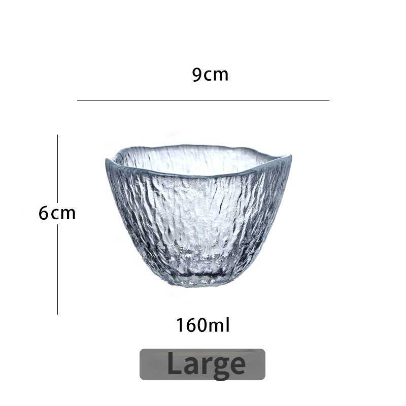 Japanese First Snow Master Cup, Large Whiskey Cup Wine Glass, Gold Rimmed Glass Hammer Pattern Cup