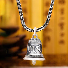 Load image into Gallery viewer, Silver Six-character Mantra Bell Pendant Vintage Men&#39;s Women&#39;s Ethnic Style Necklace