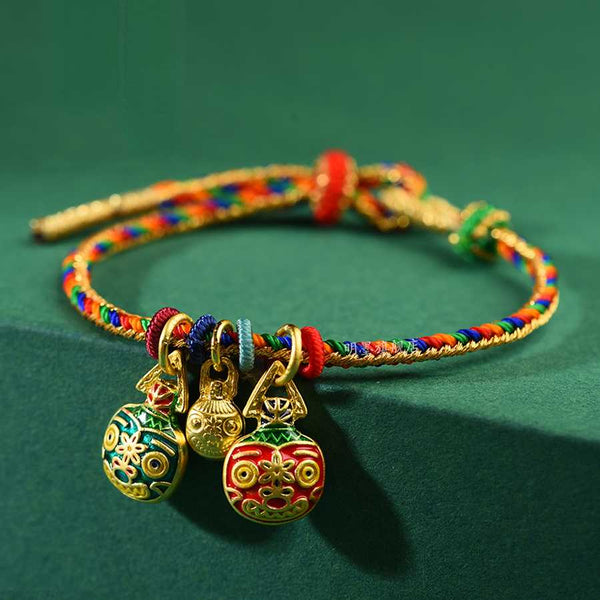 Gold Swallowing Beast Colorful Rope Bracelet Colorful Thread Blessing Wealthy Family Bracelet