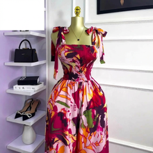 Load image into Gallery viewer, Tropical Leaf Print Sleeveless Beach Jumpsuit