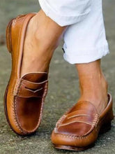 Load image into Gallery viewer, Comfortable Retro Flat Big Yards Solid Color Flat Shoes Loafers