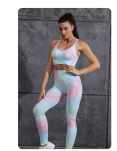 Tie-dye yoga sports suit women's spring and autumn lightweight fashion slim and quick-drying yoga clothes