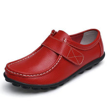 Load image into Gallery viewer, Soft Leather Pure Color Hook Loop Flat Comfortable Loafers