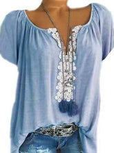 Load image into Gallery viewer, A Short-sleeved Shirt with A Short-sleeved Lace.
