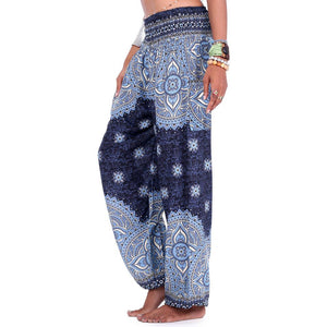 Floral ethnic loose sports and leisure lantern yoga pants