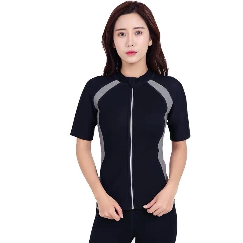 Color Matching Sweat Suit SCR Lady Zipper Sweat Suit Shaping Fat Slimming Suit Yoga Exercise Fitness